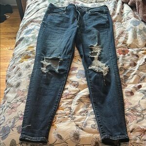 Distressed Blue Jeans